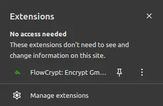 FlowCrypt extension icon in your browser