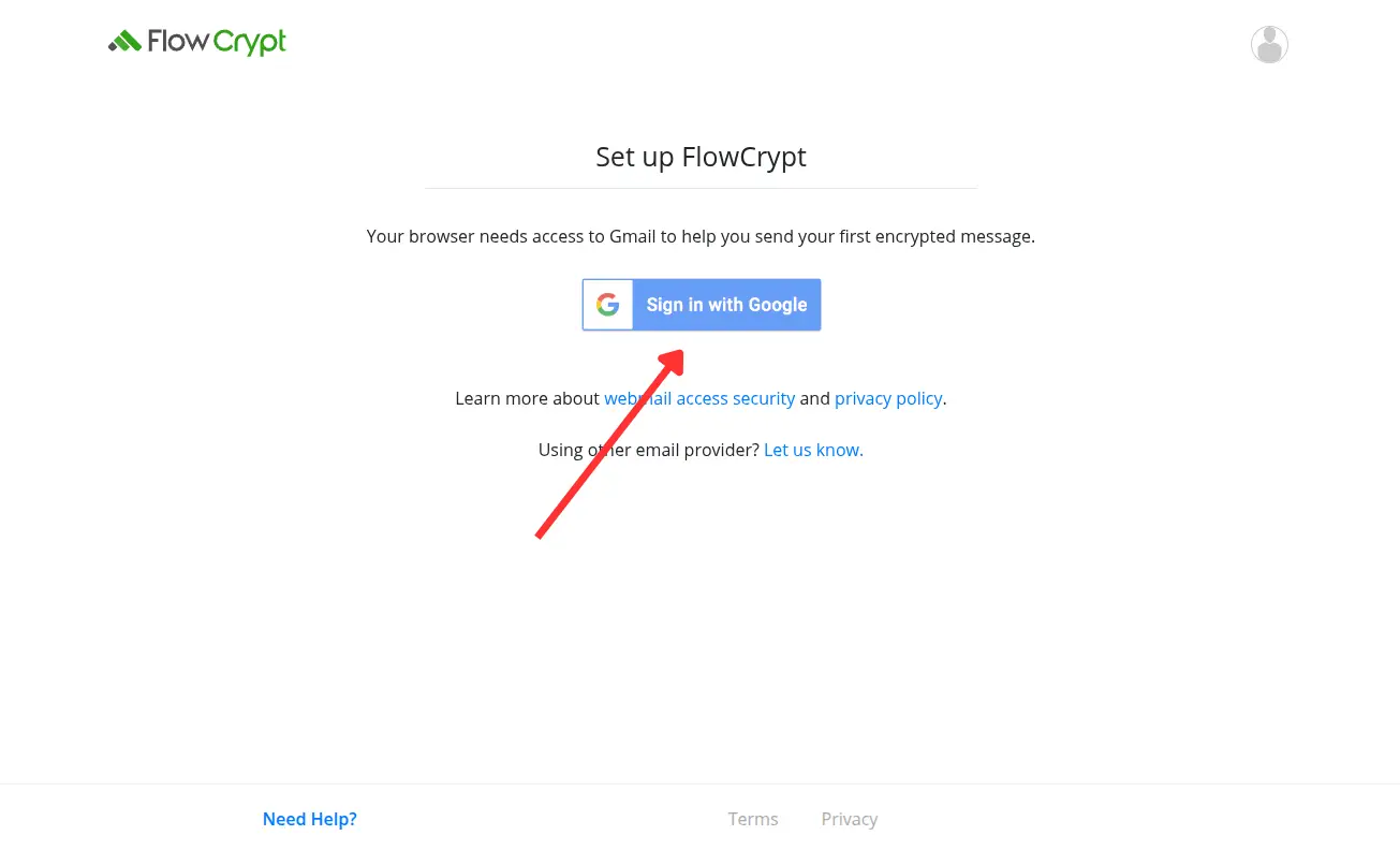 Connecting FlowCrypt to Gmail account